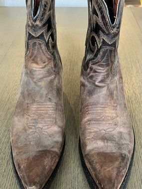 Dan Post Brown Distressed Pointed Toe Western Boots